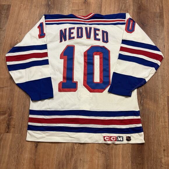Vintage New York Rangers Petr Nedved Jersey CCM Cosby Authentic NHL Hockey 50 - Picture 2 of 8